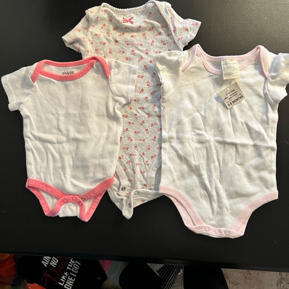 Chick Baby Onesies Set - Pink and White